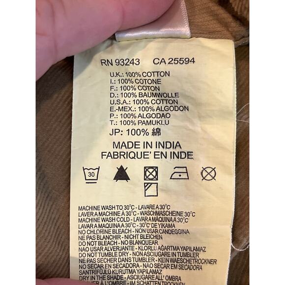 Diesel Brown Corduroy Western Button Front Shirt Size Large - Picture 4 of 6